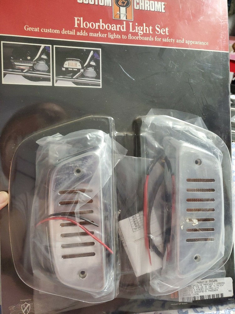 CUSTOM CHROME FLOORBOARD LIGHT SET MOTORCYCLE