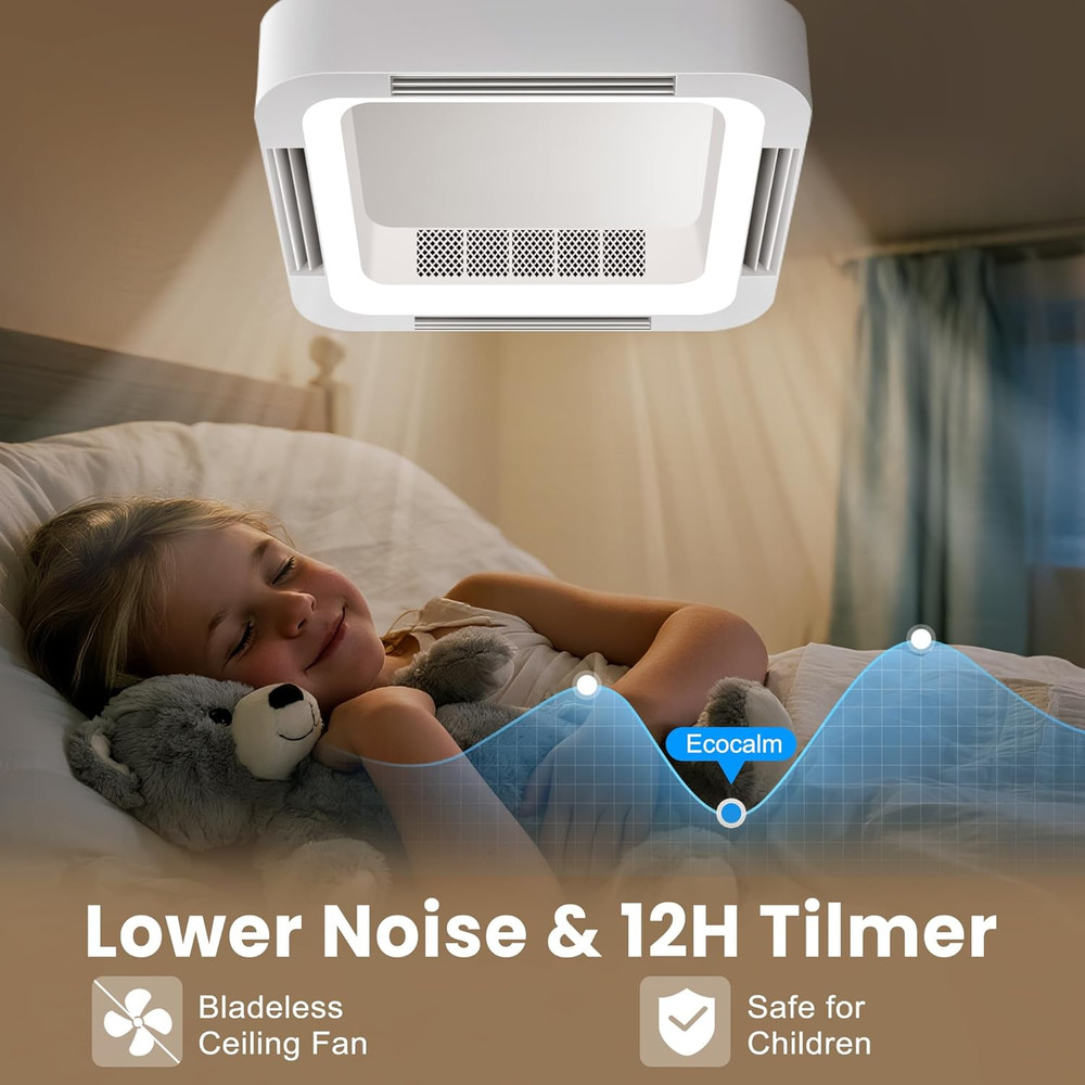 Smart Bladeless Ceiling Fan with Dimmable Lights & Alexa Control, 23