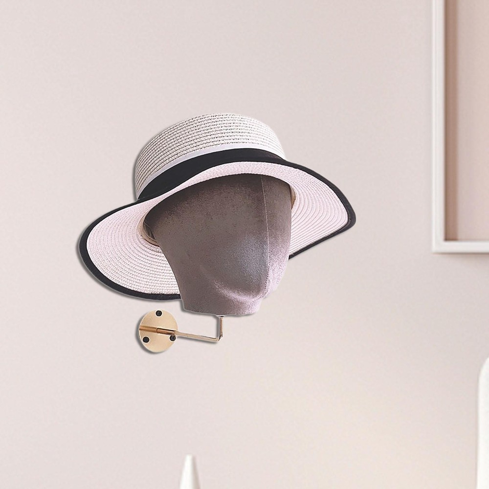 Mannequin Head Model Wall Mounted Hat Display Head Hat Wig Display Stand for