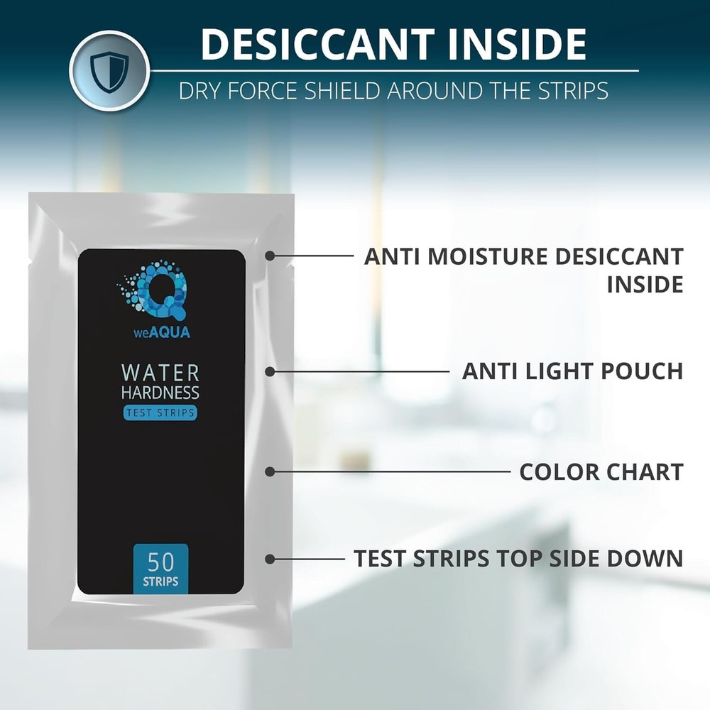 Water Hardness Test Kit - DoubleCheck 50 Strips - Hard Water Testing Kit