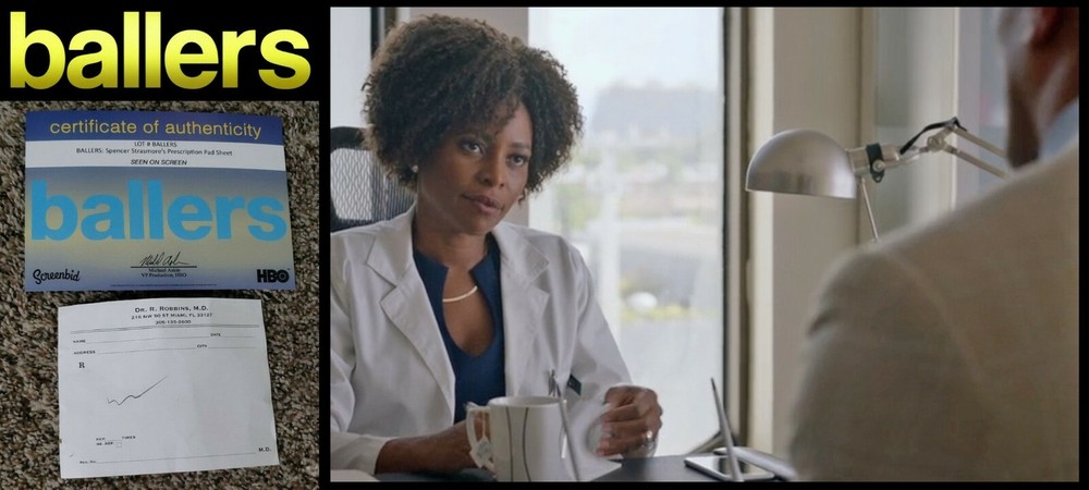 BALLERS: Dwayne Johnson Doctors Office Sheet Studio COA
