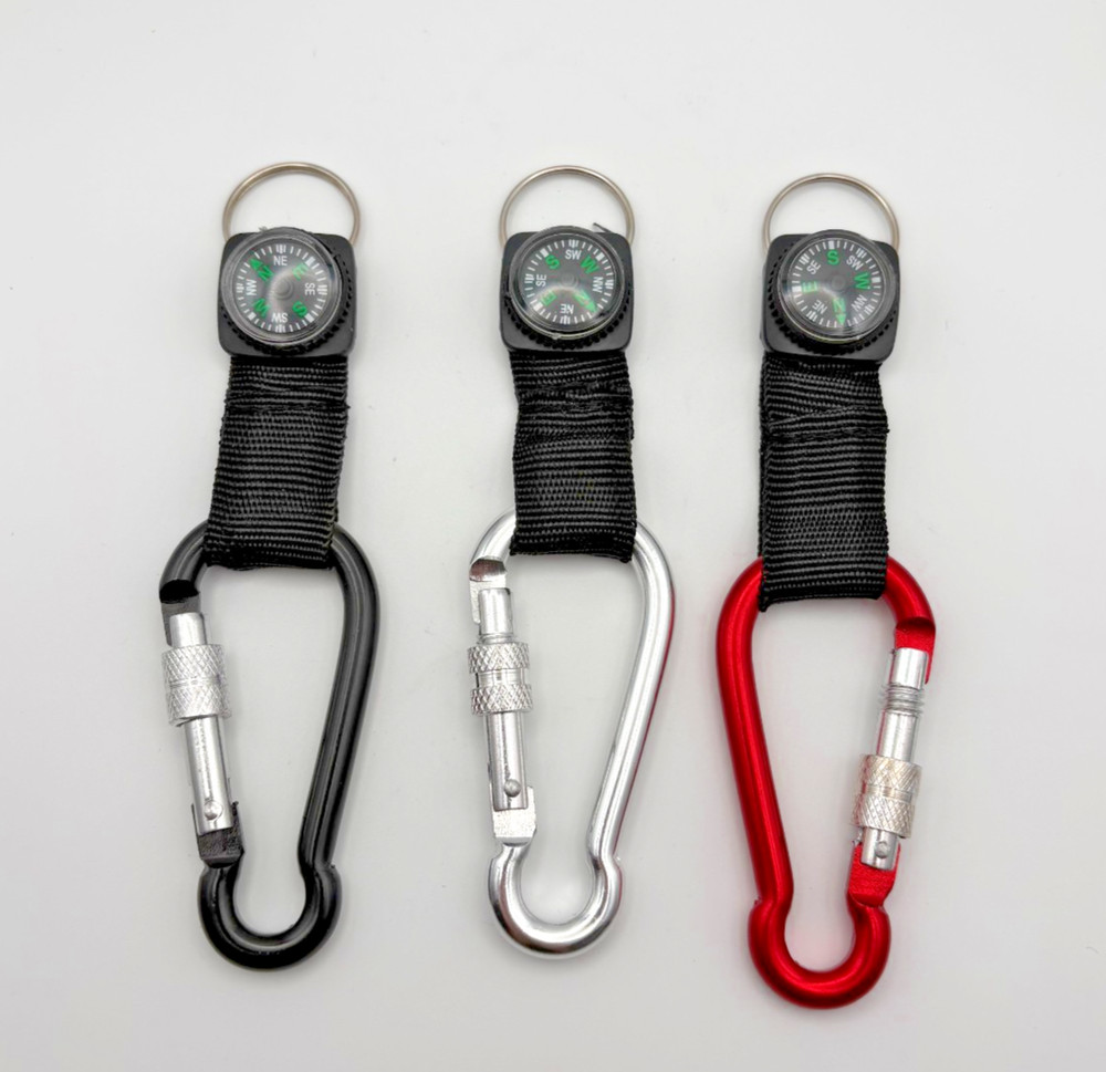 Cabariner Back Pack Clip Keychain with Compass 3 pack
