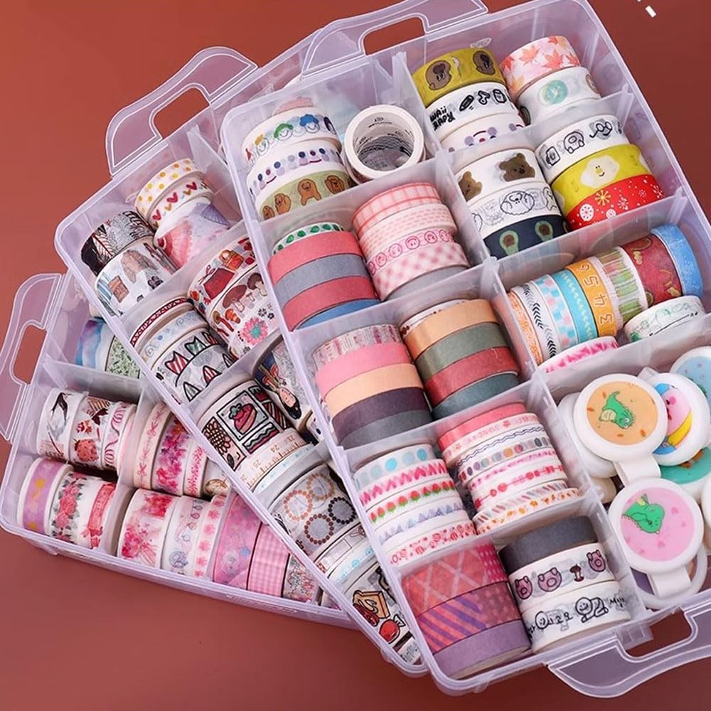 Washi Tape Organizer Storage,Divider Closet Container,with 30 Adjustable Comp...