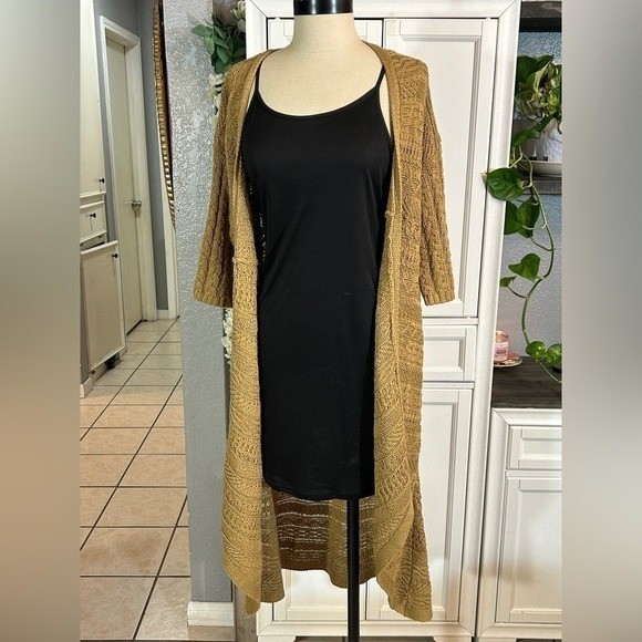 Boho Duster Cardigan Open-Front Longline Plus size 1x Fall Spring Whimsy
