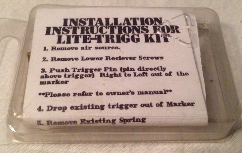 Lite-Trigg Kit Light Tigger Pull Kit New W/ Manual Instructions PBA Products Mod