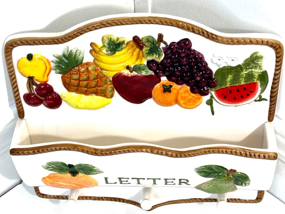 KK Fruit Paradise Mixed Fruit Ceramic Key & Mail Holder