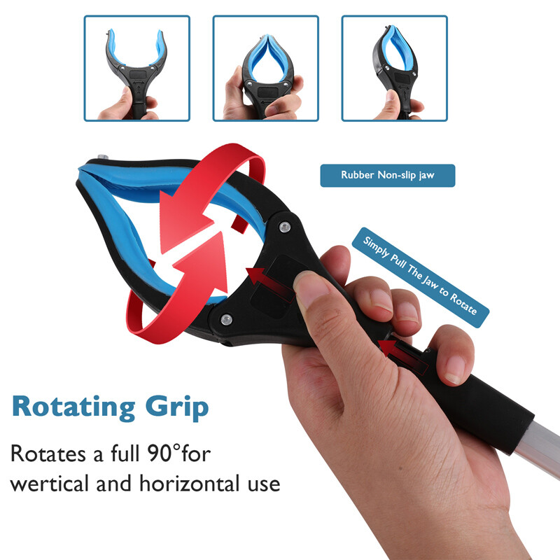 2-PACK Collapsible Garbage Collector Picker Pickup Tool Clamp Extender Grabber