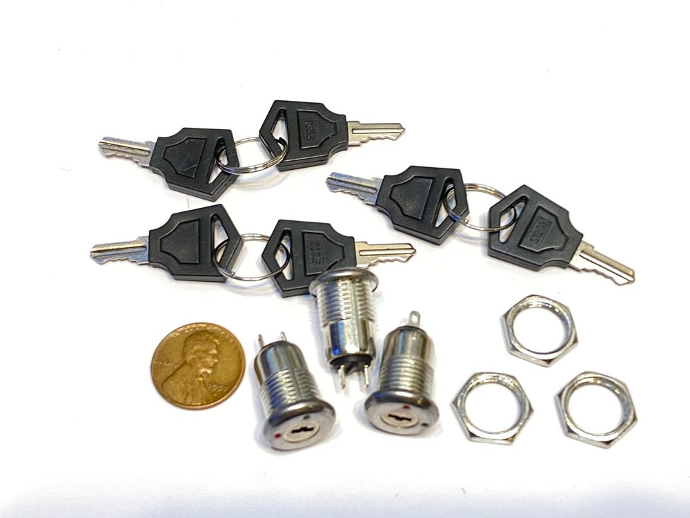 3 Pieces Metal on off switch key lock 2 position spst security