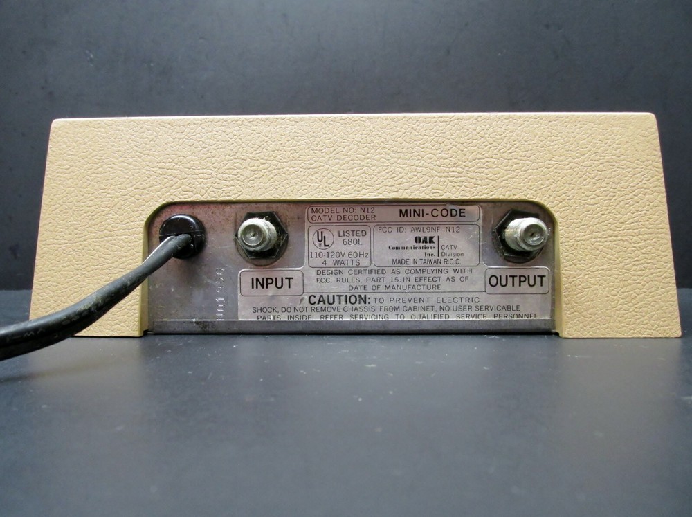 OAK Industries (HBO), Mini-Code CATV Cable Decoder Converter Box, Model No. N12