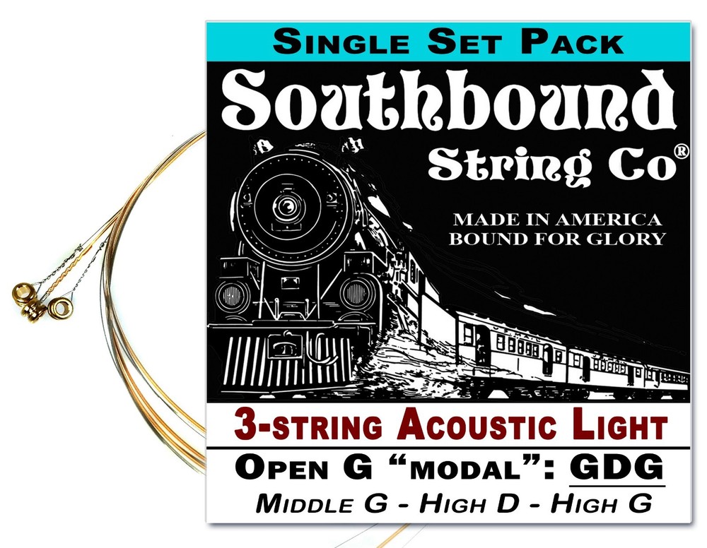 Cigar Box Guitar String Set: Acoustic Light 3-string Open GDG - Mid/High/High