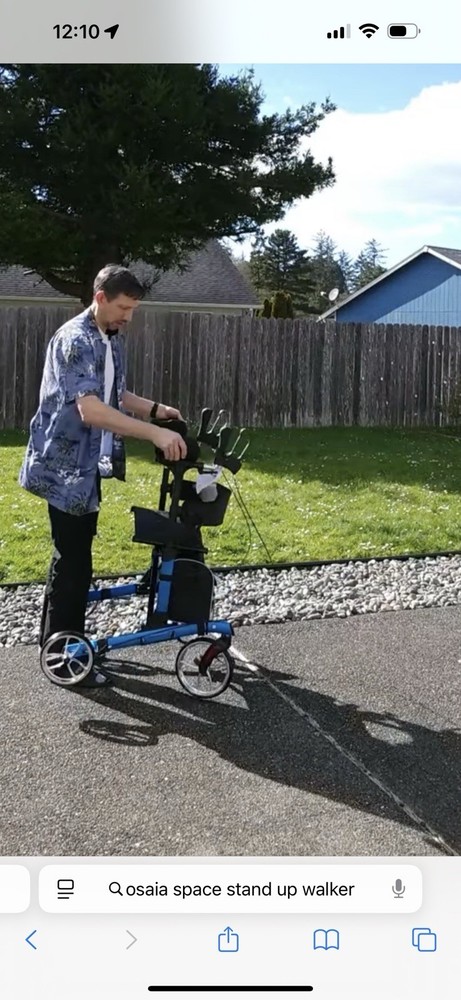 OasisSpace Upright Walker Rollator with 12" Front Wheels