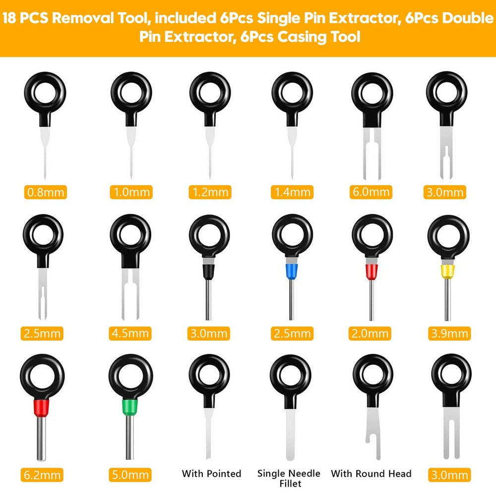 Terminal Removal Tool Kit, 82 Pcs Extractor Set, Depinning...