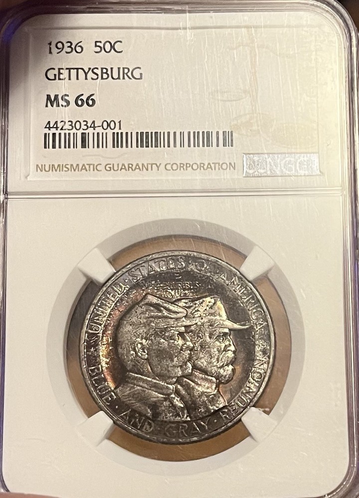 1936 NGC MS66 Gettysburg Commemorative Half Dollar
