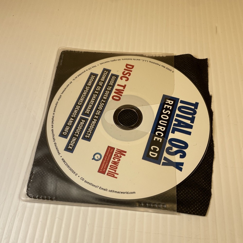 2002 TOTAL OS X Resource CDs Macworld - Guide, Shareware, Demos & Mac Info