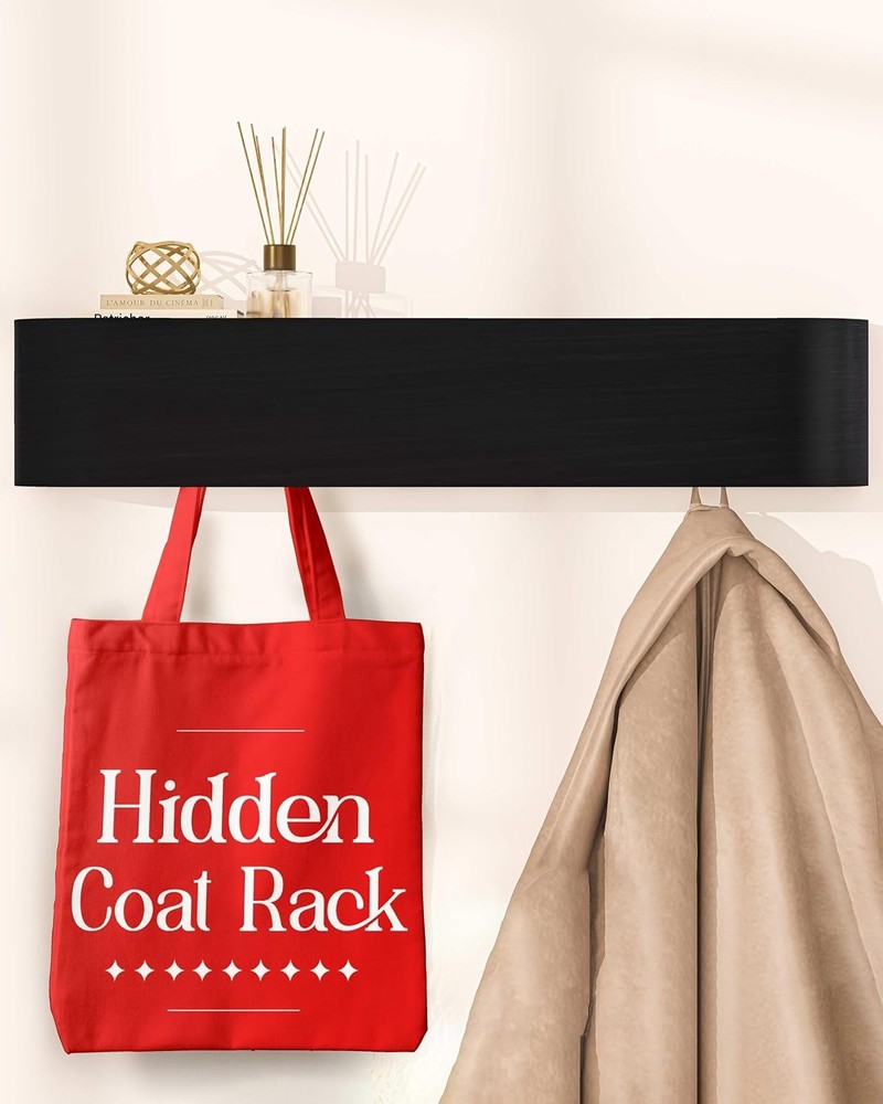 Wall Coat Ra with Shelf - Wall Shelf with Hooks - entryway Hooks -