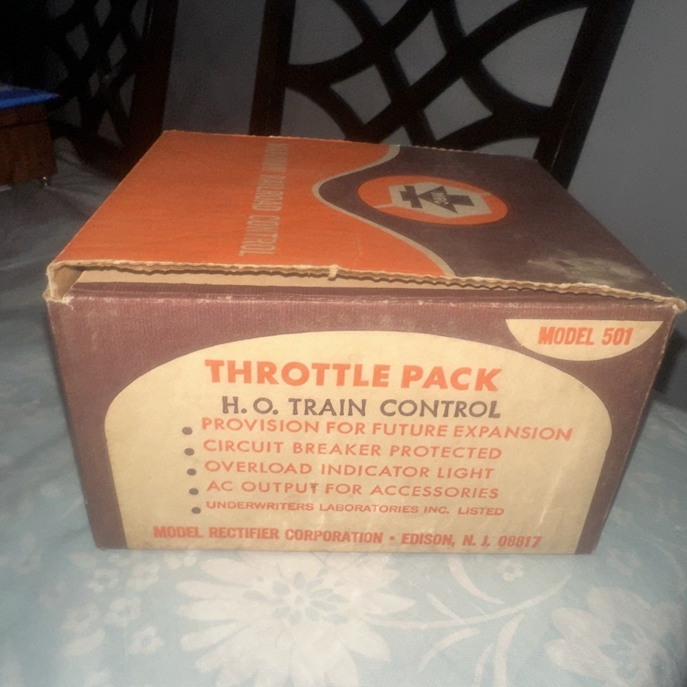 MRC Throttlepack #501 HO Train Control Transformer Model Railroad Original Box
