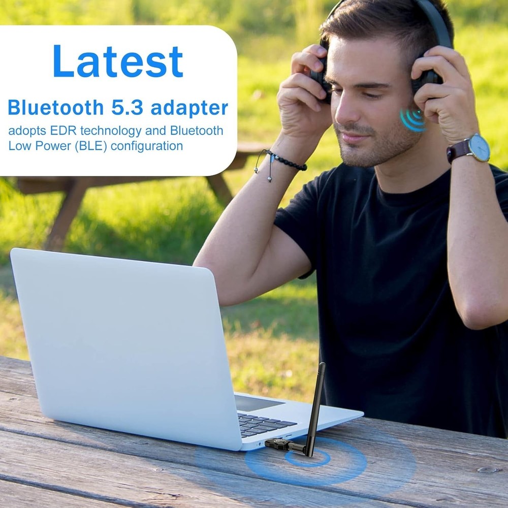USB Bluetooth Dongle 5.3 - Class 1 Long-Range Receiver for Multi-Device Support