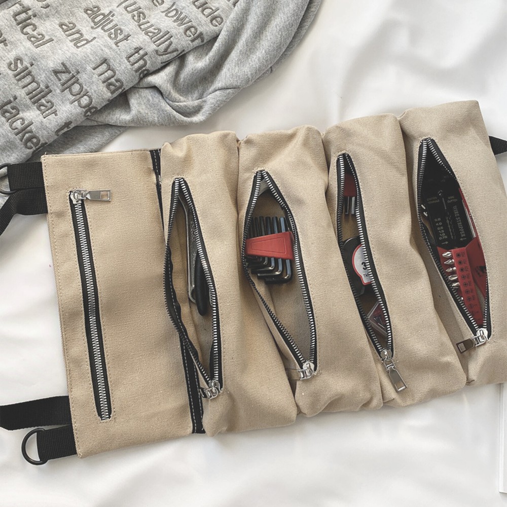 Roll Tool Roll Multi-Purpose Tool Roll Up Bag Wrench Roll Pouch Hanging Carrier