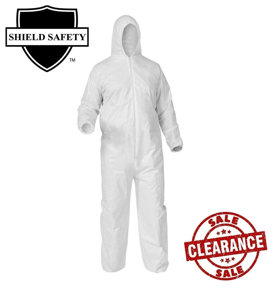 White 55G Microporous Coverall with Hood & Boot Medium - 25 Pieces