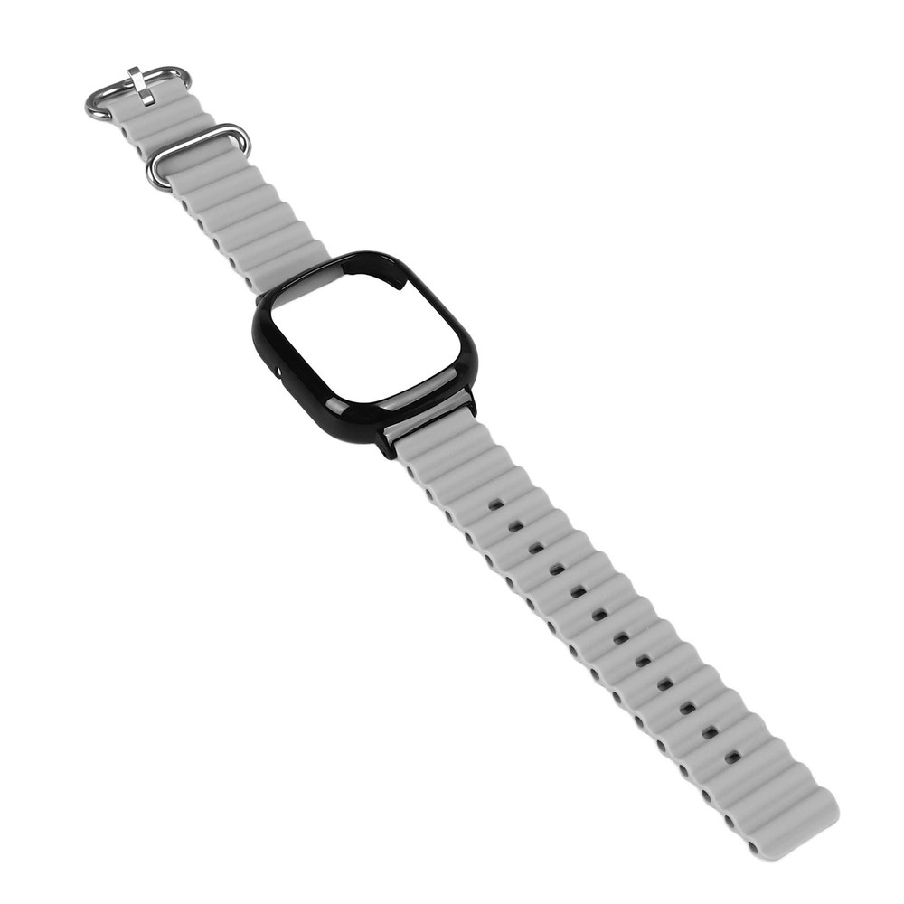 Watch Silicone Strap With Built In PC Case Adjustable Wristband (Gray )