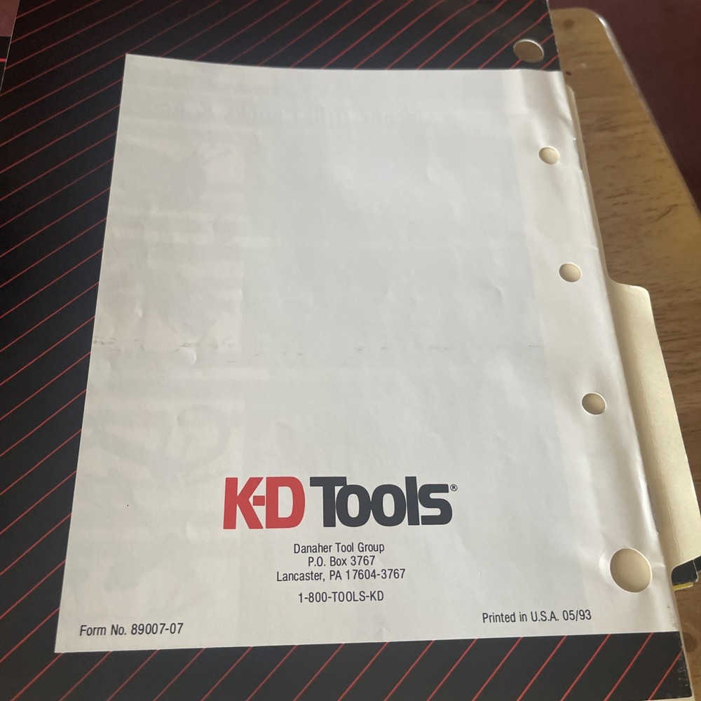 KD Tools Catalog AND Catalog Supplement- 2 issues