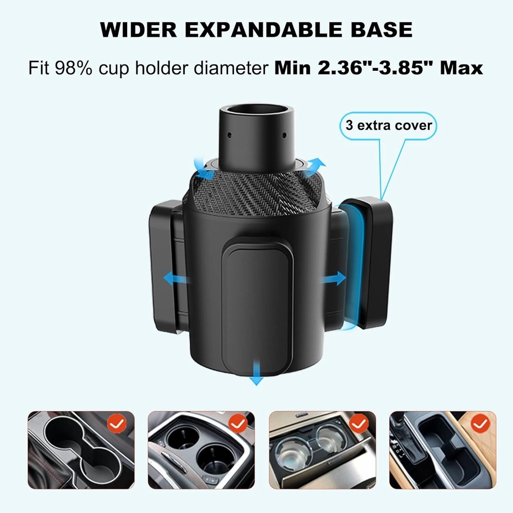 Car Cup Holder Expander Adapter Adjustable For Large Bottles Mug speedlab