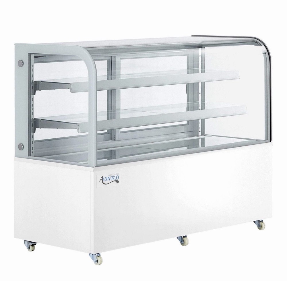 60" Curved Glass White Refrigerated Bakery Display Case