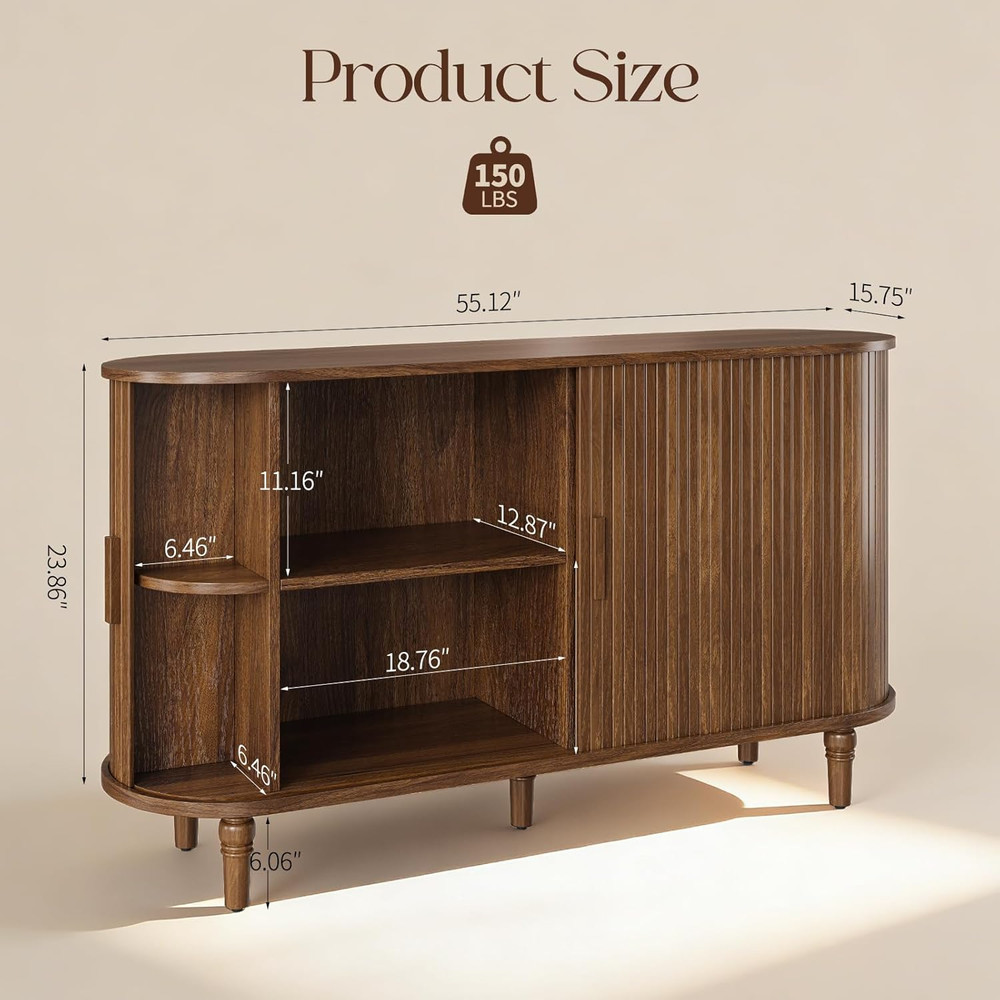 Sideboard Buffet Cabinet with Storage - Accent Kitchen Credenza Console Table wi