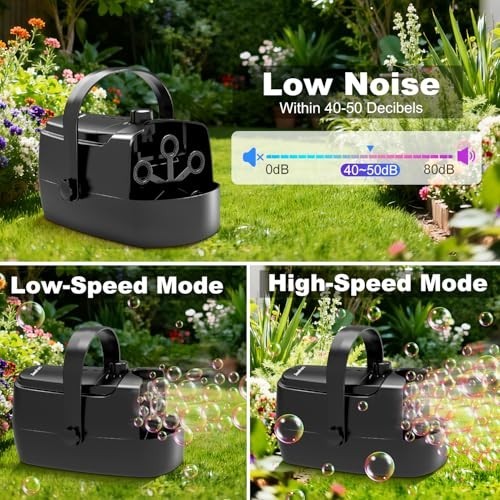 Automatic Bubble Machine - 18000+ Bubbles/Min, Durable Bubble Blower for Kids, B