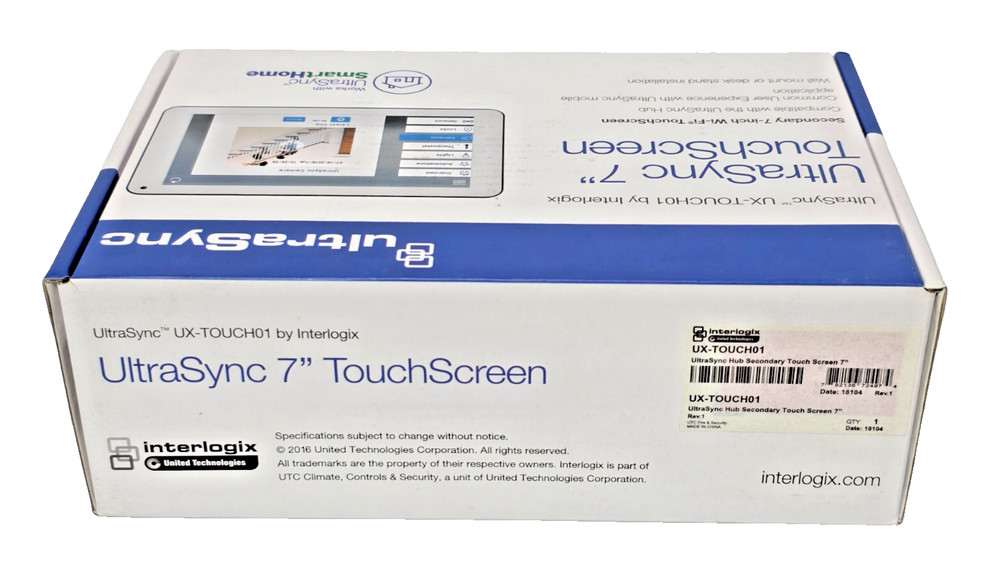 Interlogix Ultrasync Hub Secondary Touch Screen 7", UX-TOUCH01