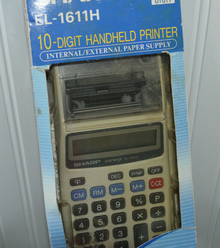 VTG SHARP HANDHELD PRINTER EL-1611H 10-Digit Large Display Printing VGC
