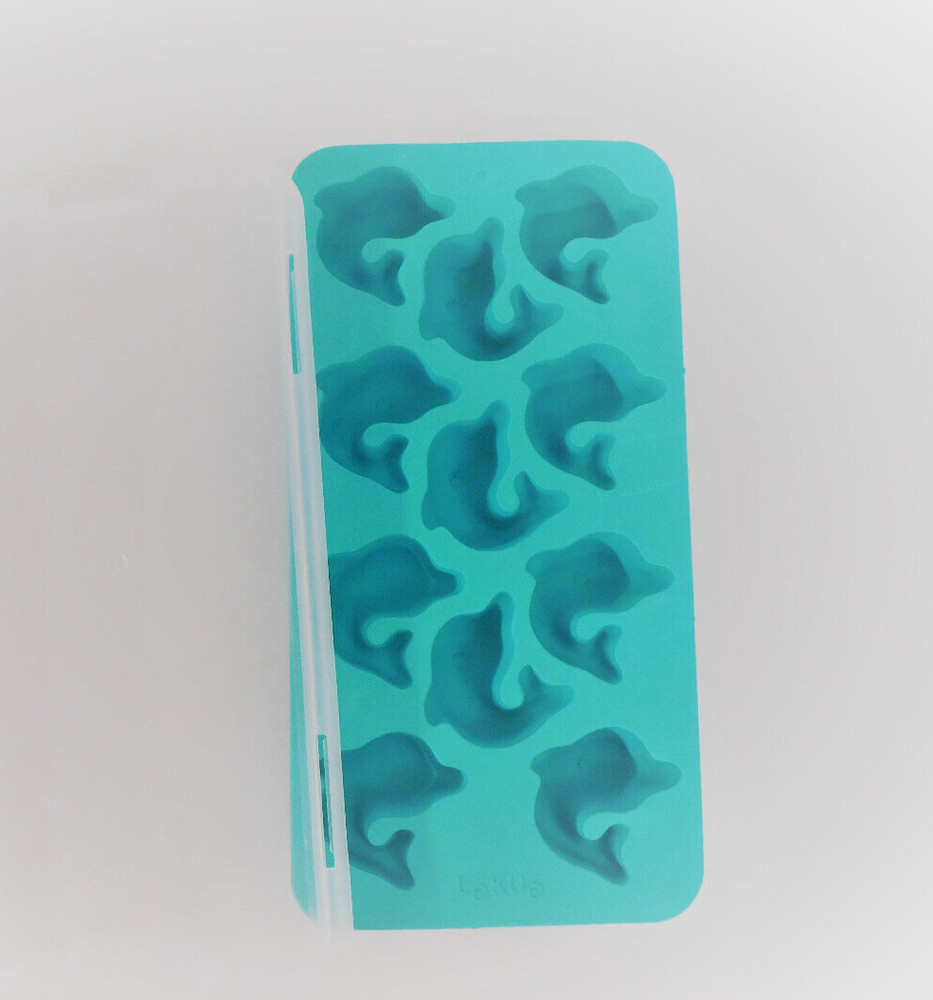 Lekue Dolphin Shape Ice Cube Tray with Lid - New