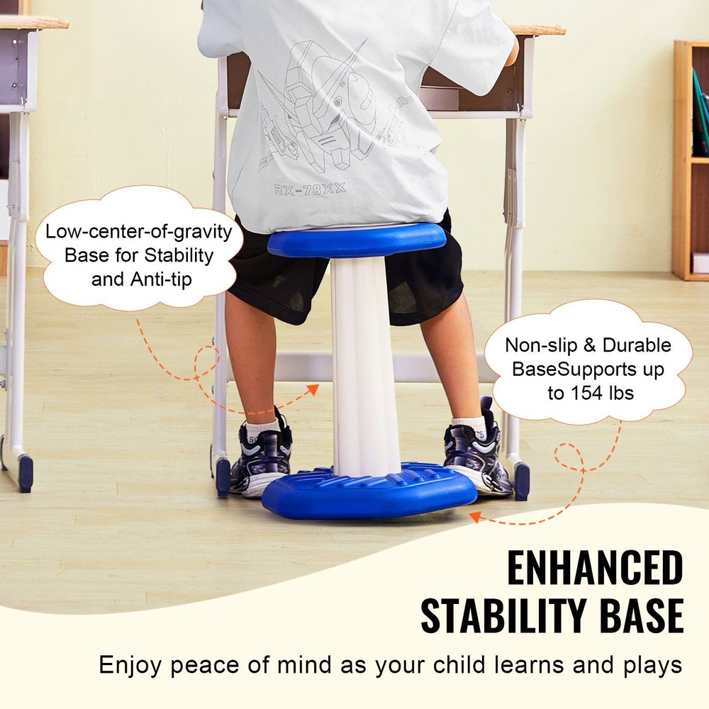Learning Support Stool 17.7in Smooth Edges 154lb Blue