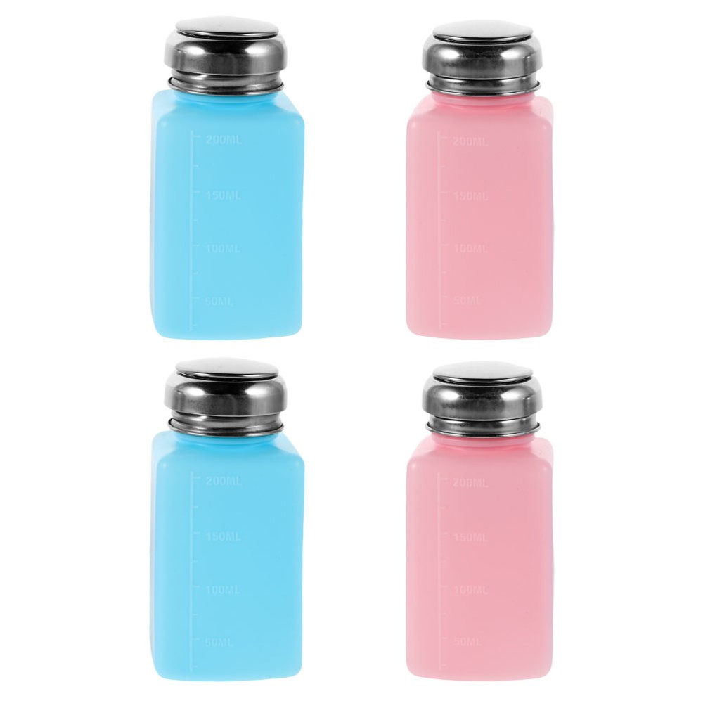 4 Pcs Push down Liquid Dispenser Anti Static Press Bottle Alcohol