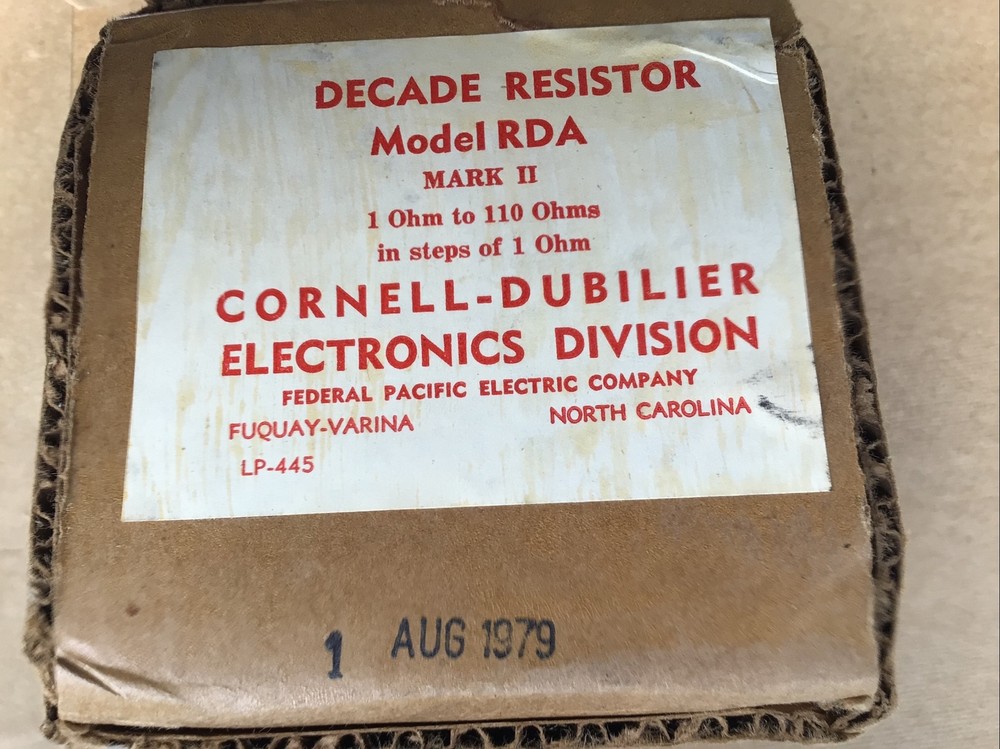Cornell-Dubilier Decade Resistor Model RDA