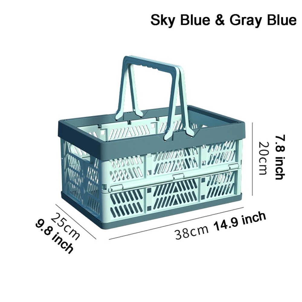 Plastic Storage Crate - 20L Collapsible Crate Stacking Folding Storage Basket...