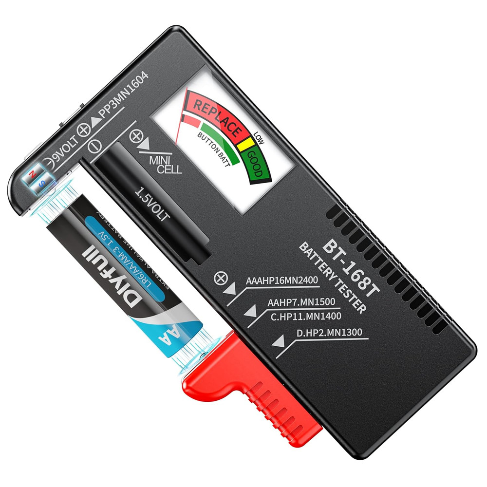 Battery Tester, Universal Battery Checker Small Battery Tester for AAA AA C D 9V