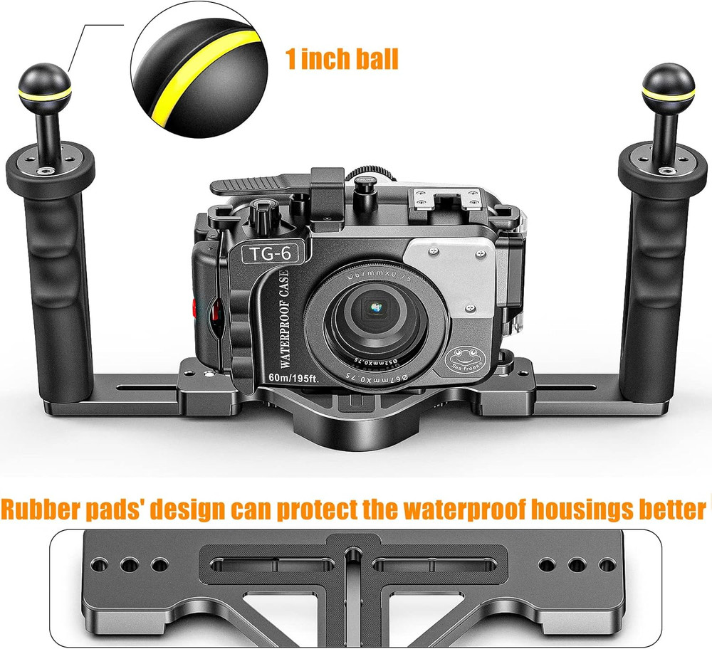 SeaFrogs Professional Underwater Camera Tray & Dual Handle Grip TS-7
