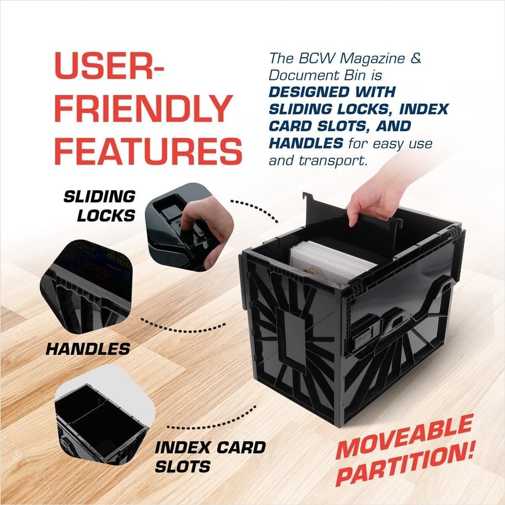 2 BCW Magazine Plastic Bins Stackable Doc Box Long Term Magazine Storage New (2)