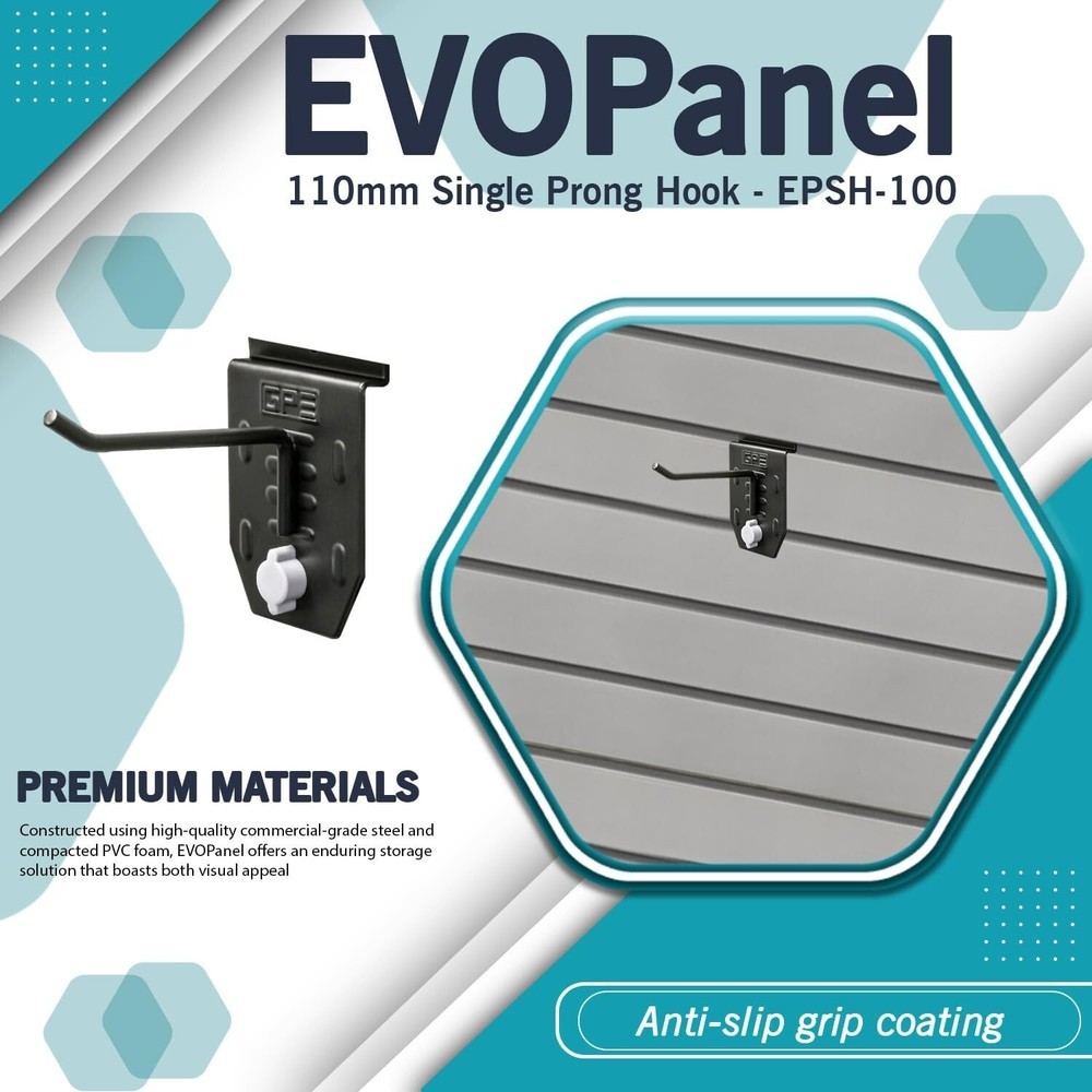 EVOpanel Single Prong Hook 110mm Black EPSH-100