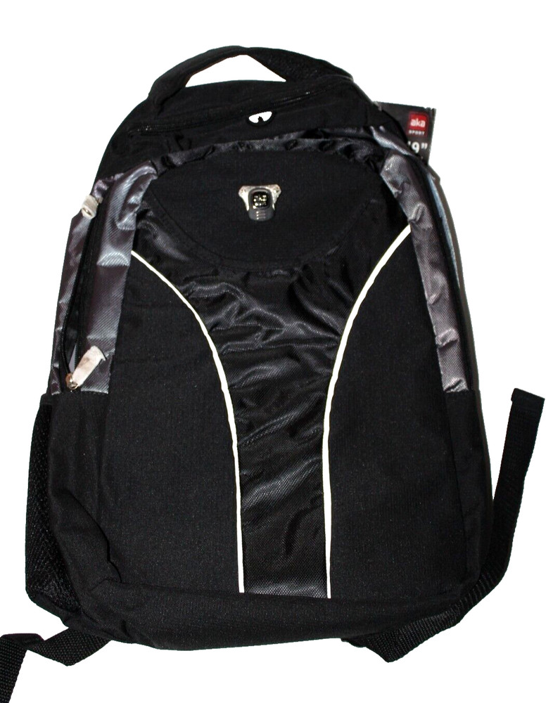 AKA Sport Men's 19" Black Multi-Computer Backpack w/ Padded Notebook Pocket