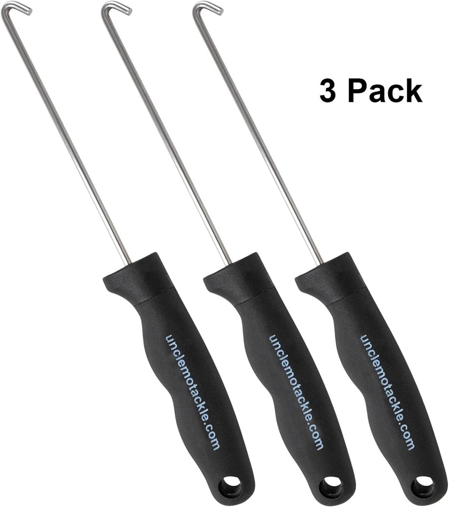 UMT - Durable Hookout, Fish De-Hooker, 10" Hook Remover 3 Pack, Silver/Black