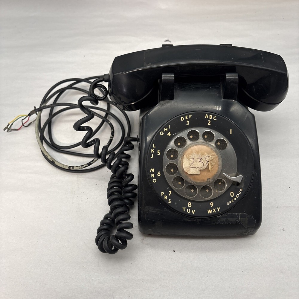 Vintage Bell System Rotary Dial Desk Telephone Black Untested