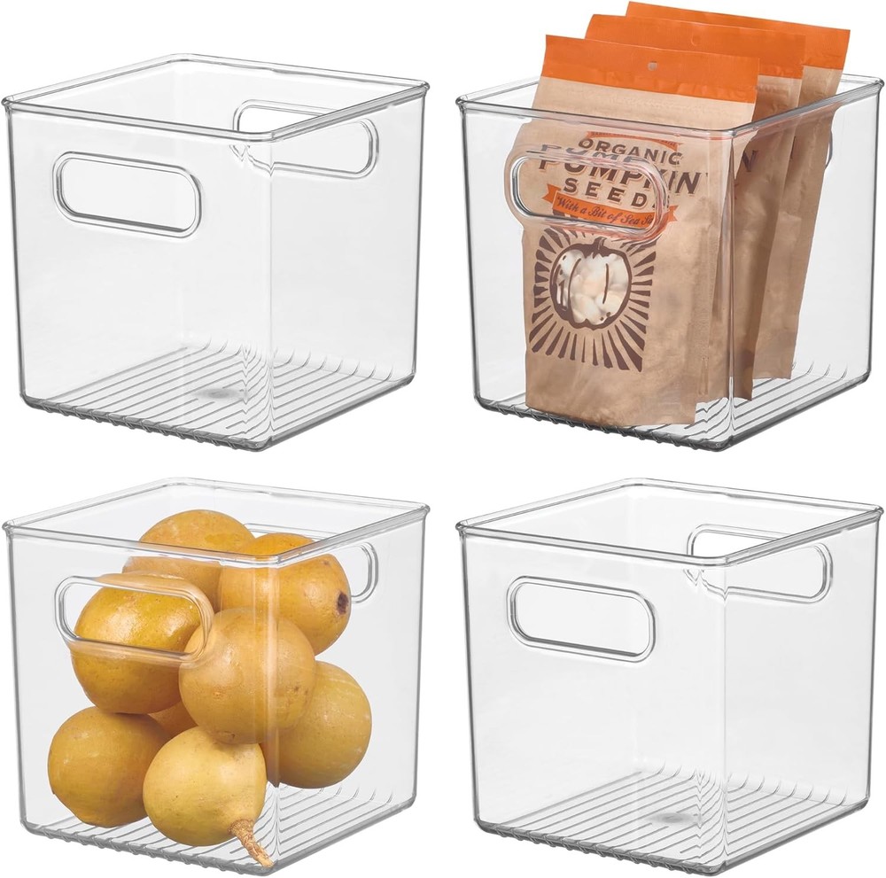 iDesign Pantry Storage Bins with Handles - Cube Organizer