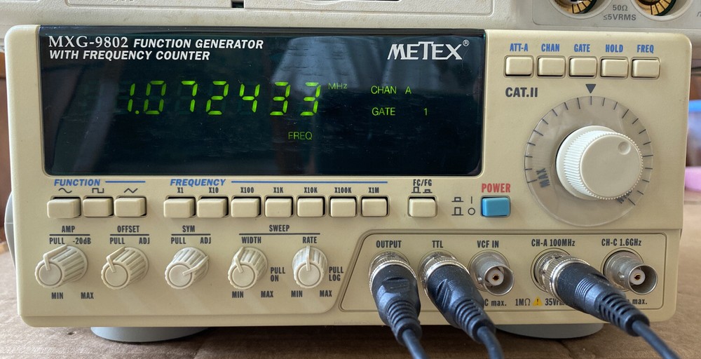 Metex MXG-9802 2Mhz Function Generator & 1.6Ghz Frequency Counter