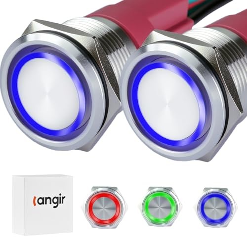 15Amp Push Button Switch，(0.75") 12V-24V Latching Push Button Switch 19mm Blue