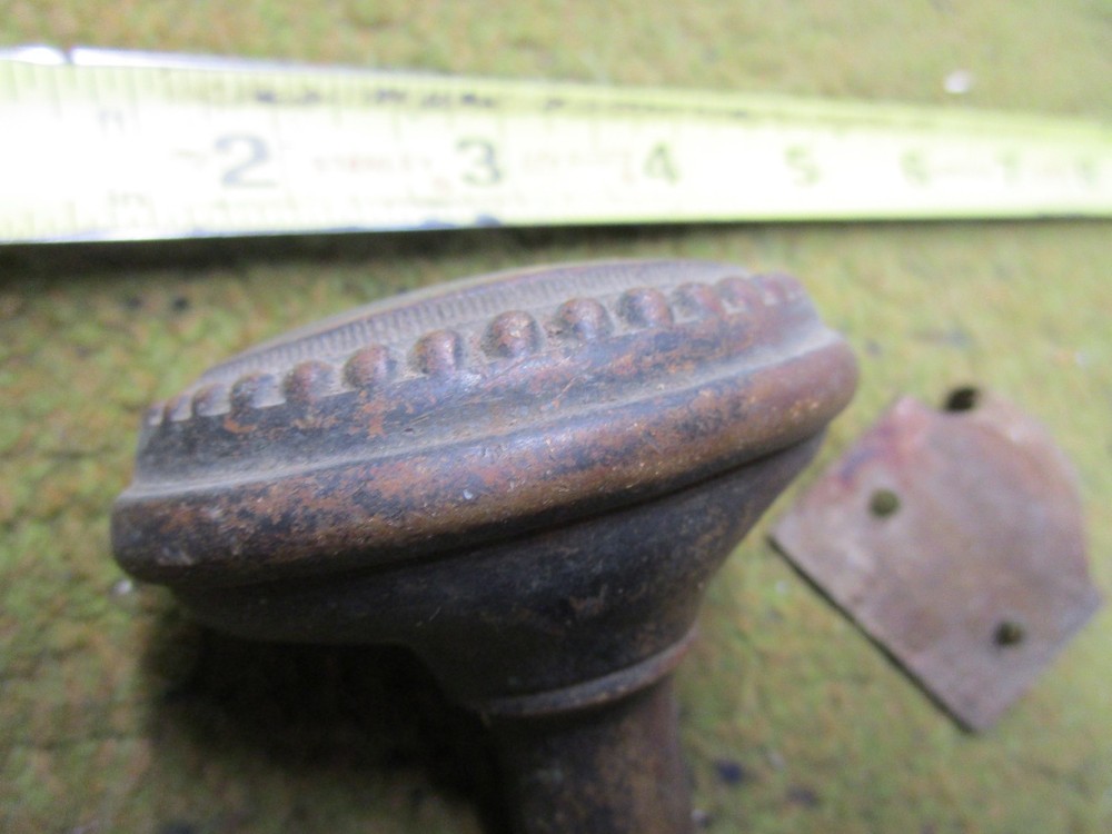 Vintage SINGLE Solid Brass Oval Doorknob with solid brass finger pull