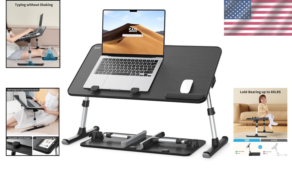 Sturdy Laptop Table for Couch Sofa - Black