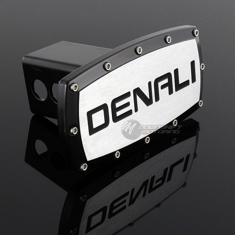GMC DENALI LOGO Hitch Cover Plug Cap 2" Trailer Tow Receiver BLACK FRAME