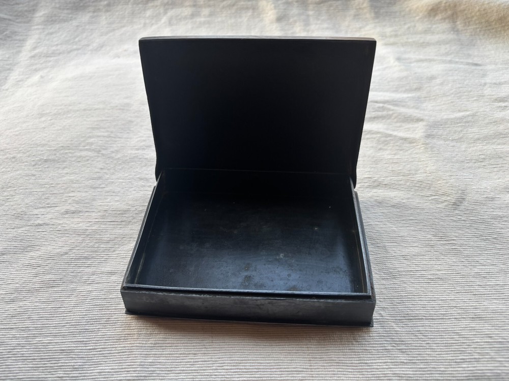 ANTIQUE INDIAN BIDRI WARE SILVER INLAY BOX